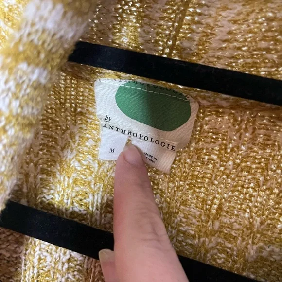 Anthropologie Abigail Marled Duster Cardigan in Yellow size medium - Picture 5 of 5